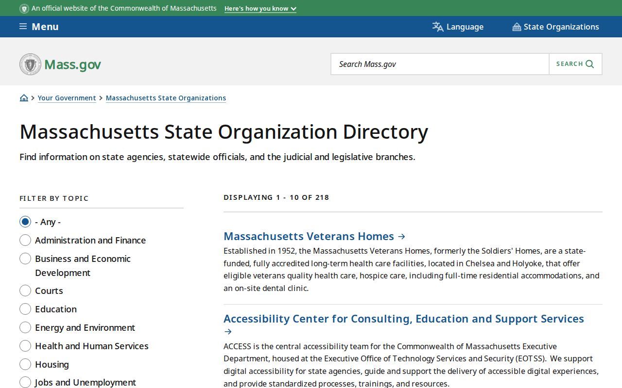 Massachusetts phone directory collection of state organization contacts